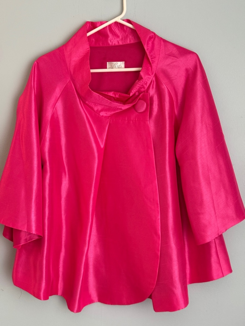 Lisa international Hot Pink portrait collar jacket .